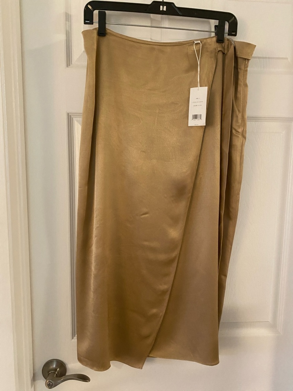 Vince Camel Satin Wrap Midi Skirt